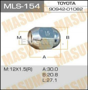 Гайка колесная конусная "MASUMA" 12х1.5 под ключ 21мм, MLS-154 / 13154