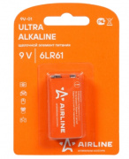 Батарейка 6LR61/Крона 9V щелочная 1 шт. блистер Airline, 9V-01